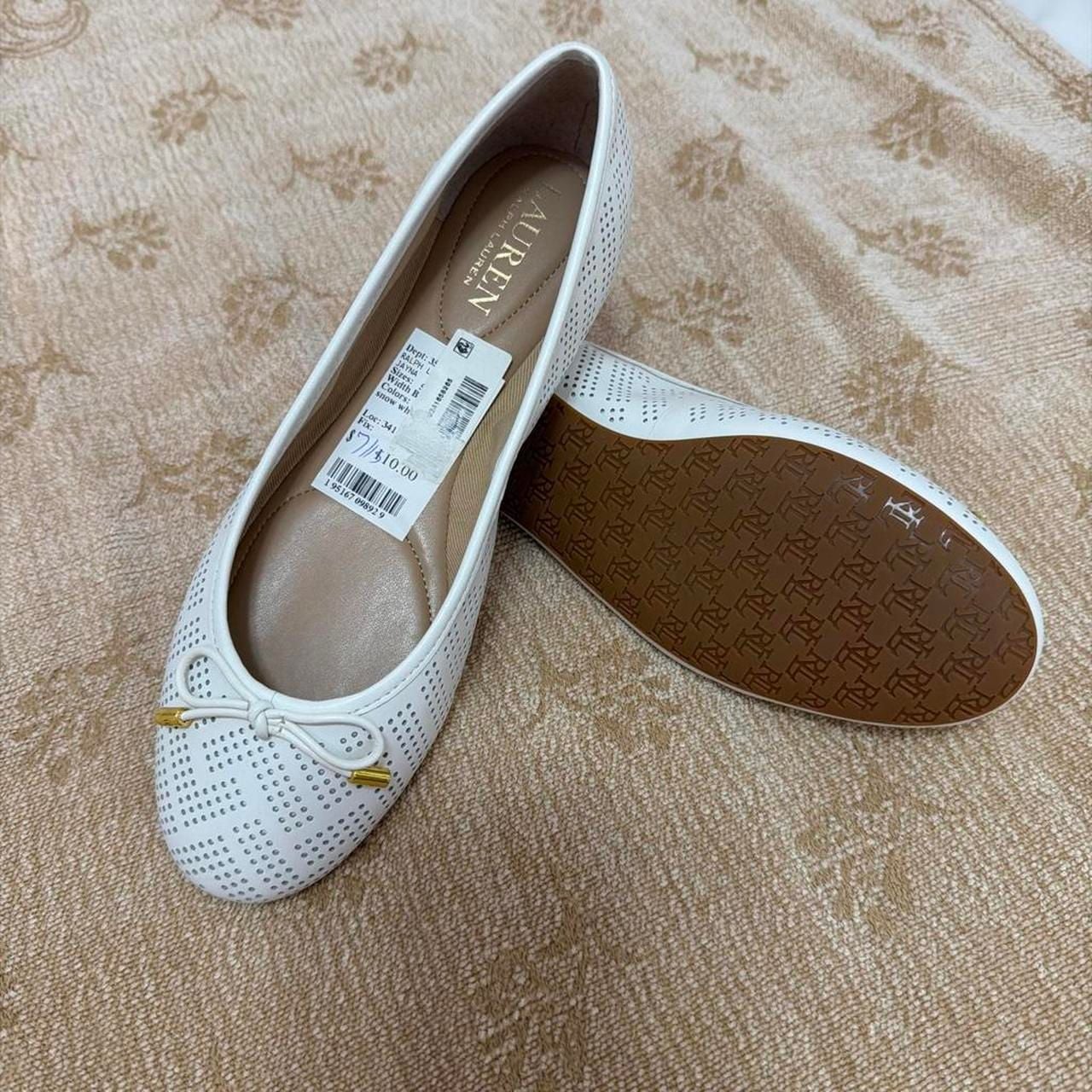 Lauren Ralph Lauren Jayna Perforated Ballet Flats Snow White 6 3
