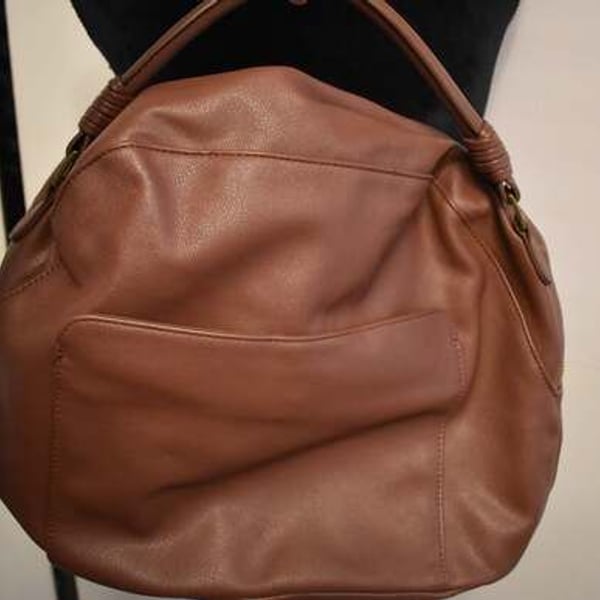 Universal Thread Brown Faux Leather Slouchy Hobo Shoulder Bag