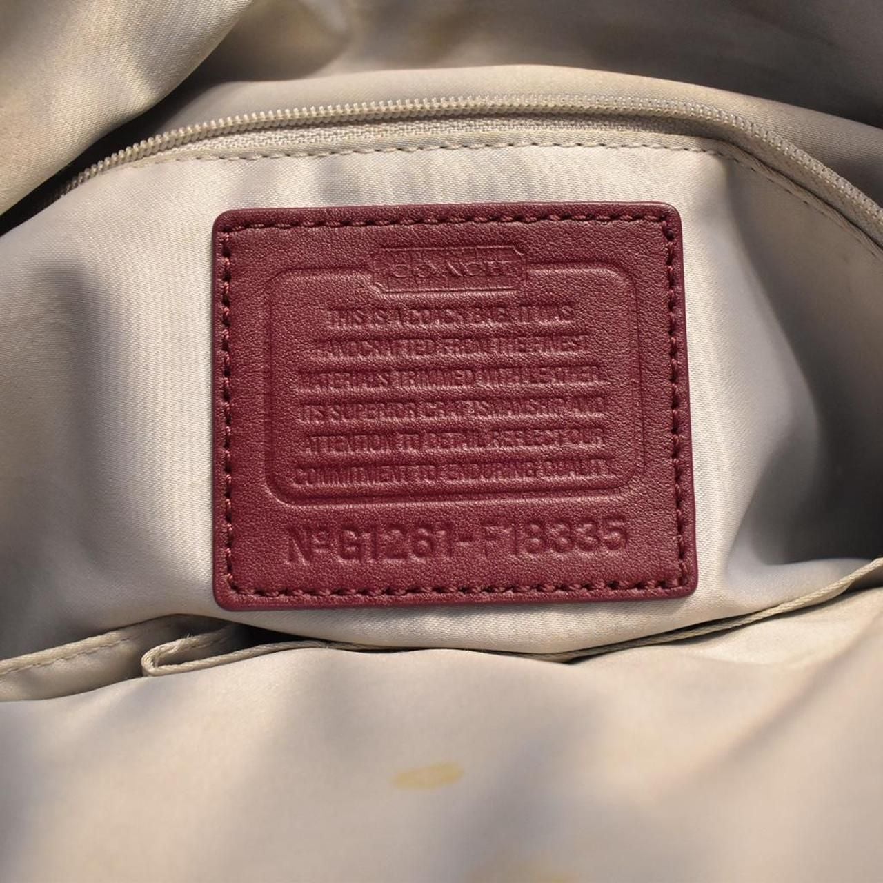 Coach Signature Stripe Patent Tote Bag F18335 Khaki Berry 5