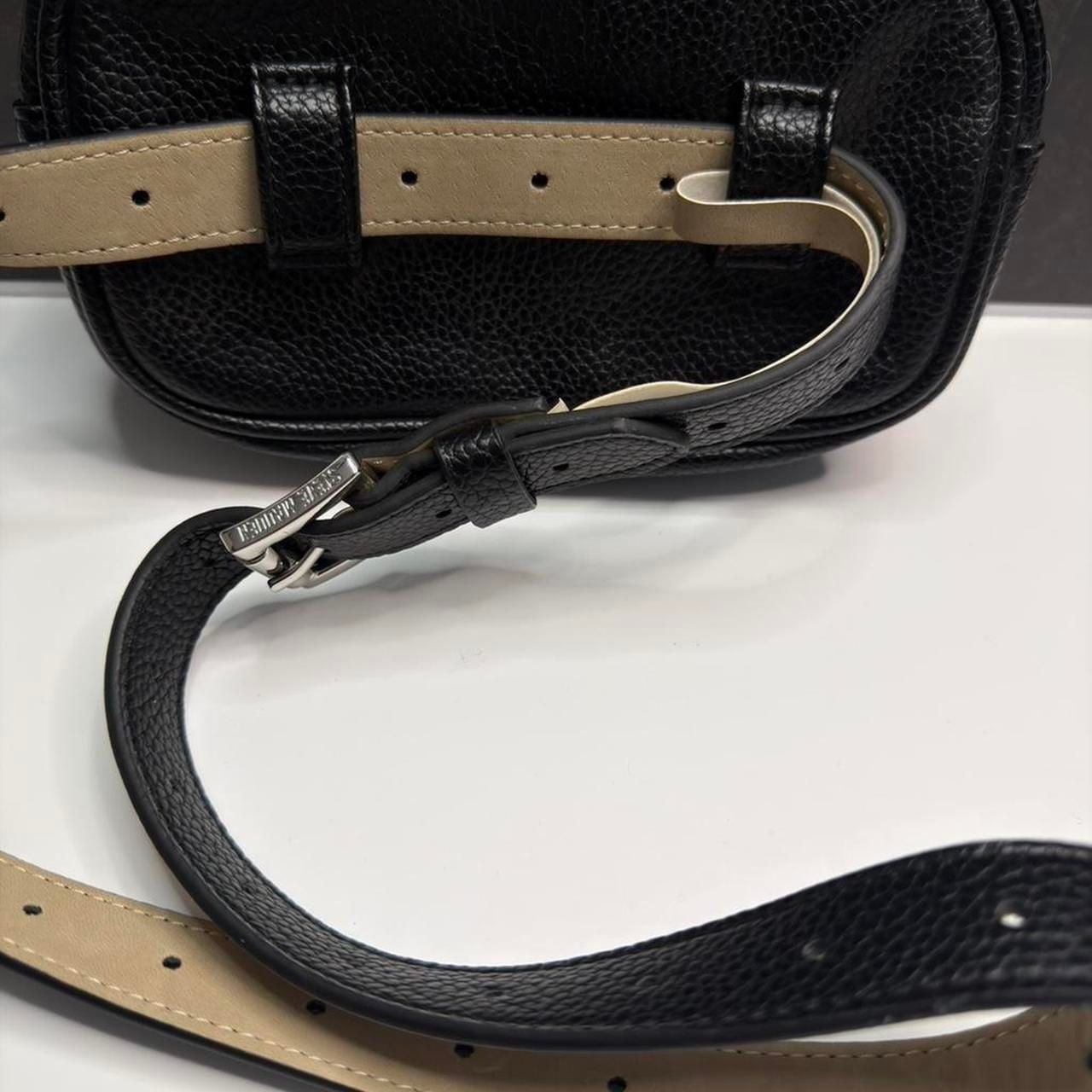 Steve Madden Black Pebble Faux Leather Embossed Logo Belt Bag 4
