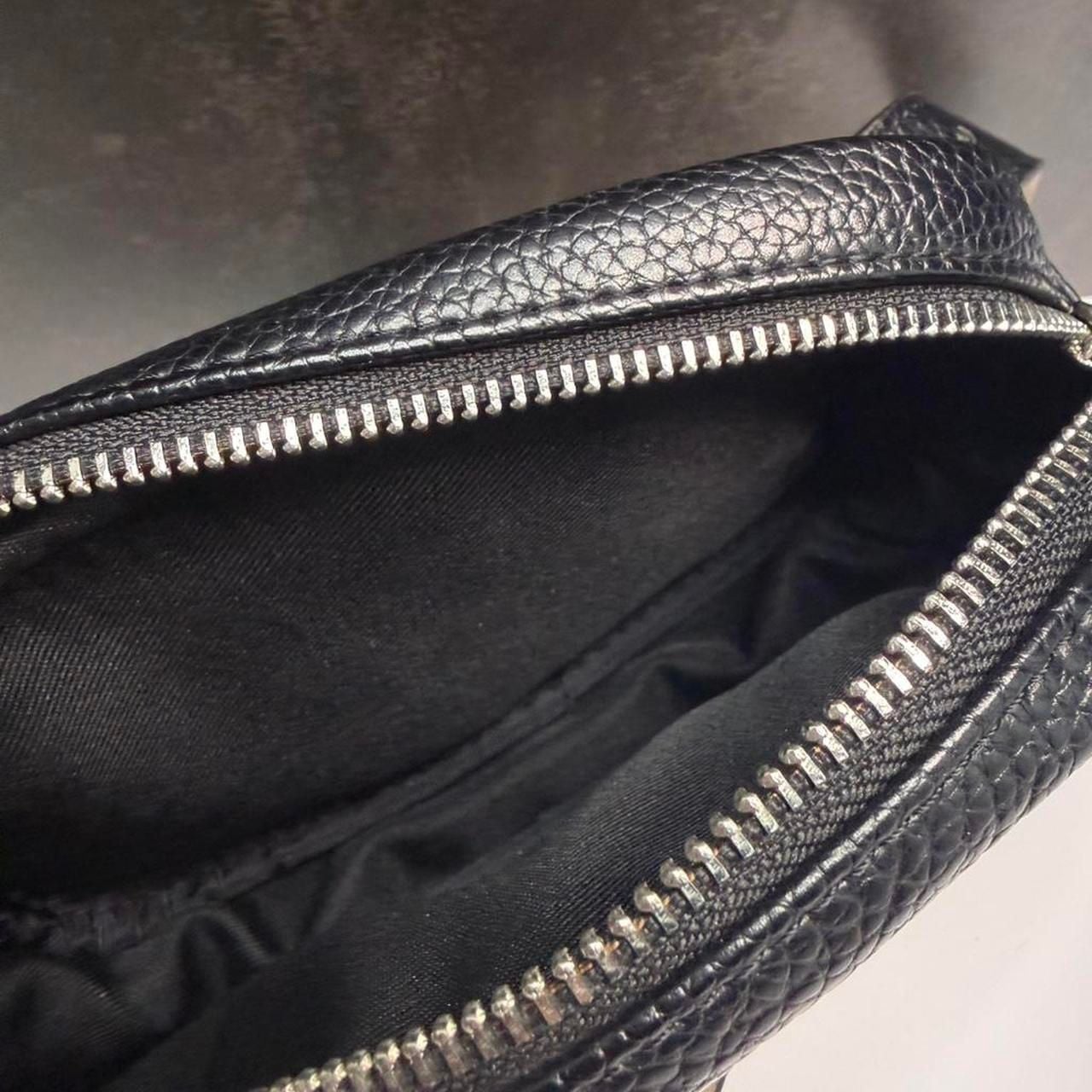 Steve Madden Black Pebble Faux Leather Embossed Logo Belt Bag 5