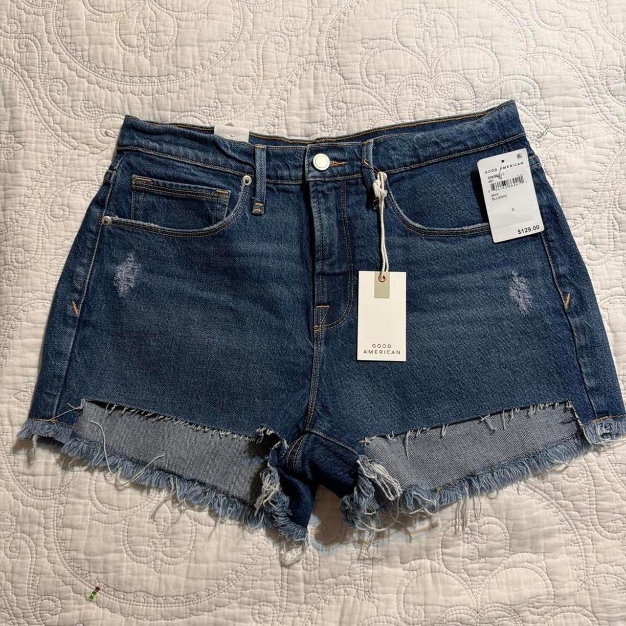 Good American Raw Hem Distressed Denim Shorts Size 2 / 26 2