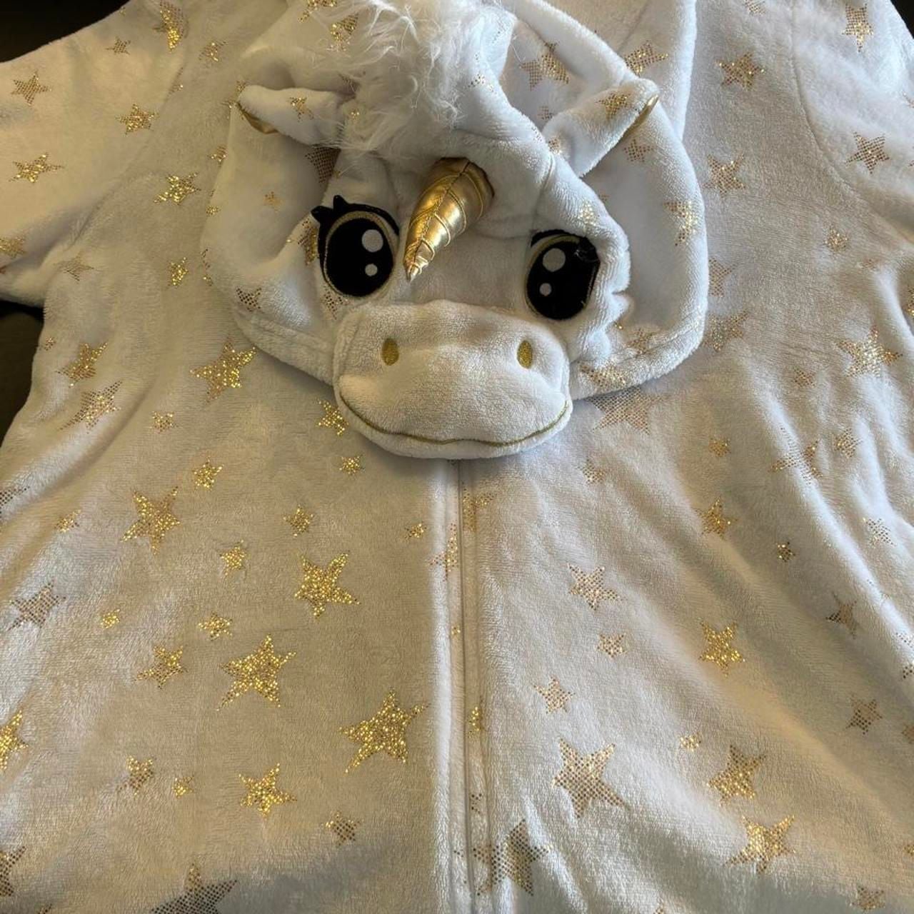 Secret Treasures Unicorn Onesie Pajamas Size 2X White Gold Stars 1