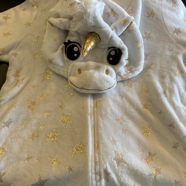 Secret Treasures Unicorn Onesie Pajamas Size 2X White Gold Stars