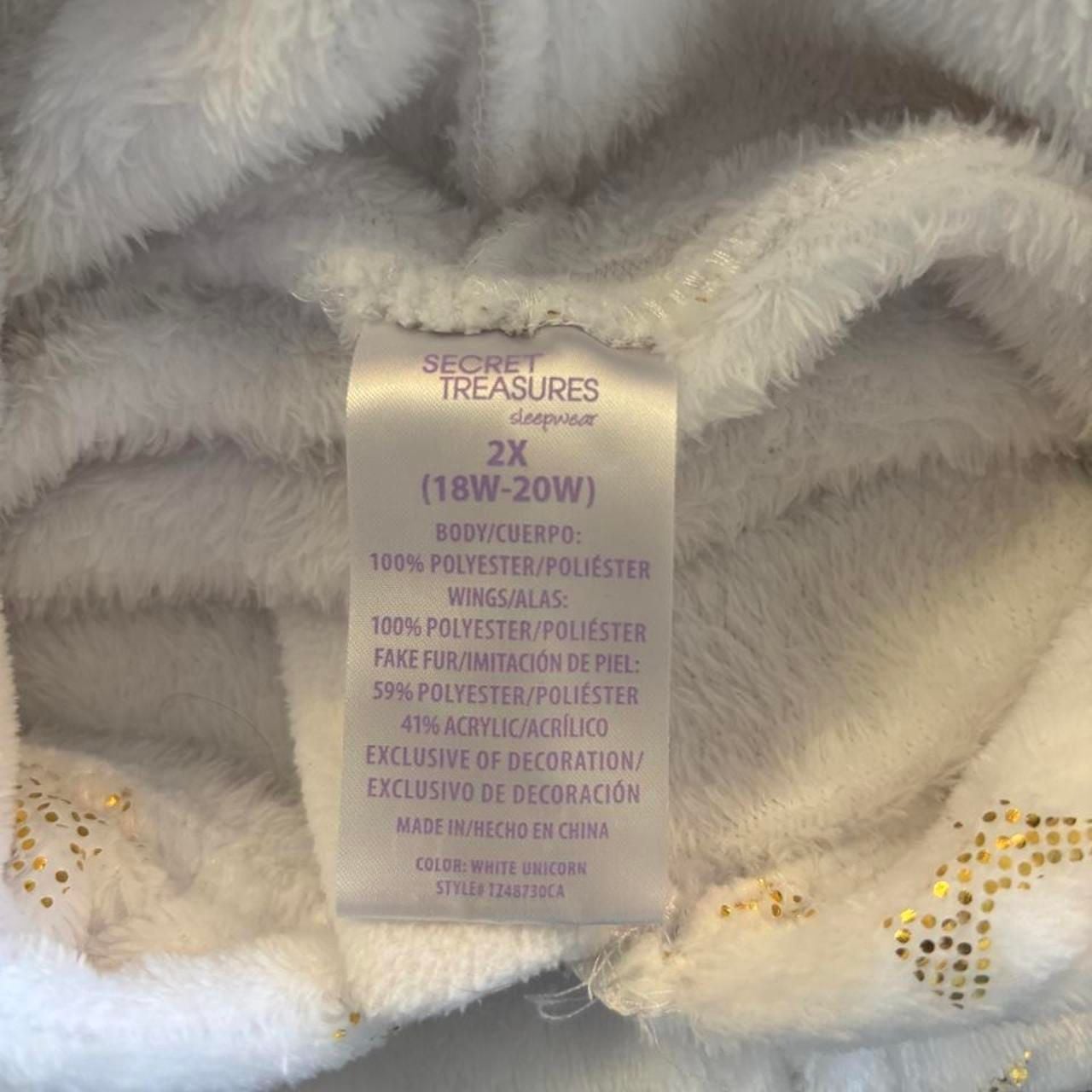 Secret Treasures Unicorn Onesie Pajamas Size 2X White Gold Stars 3