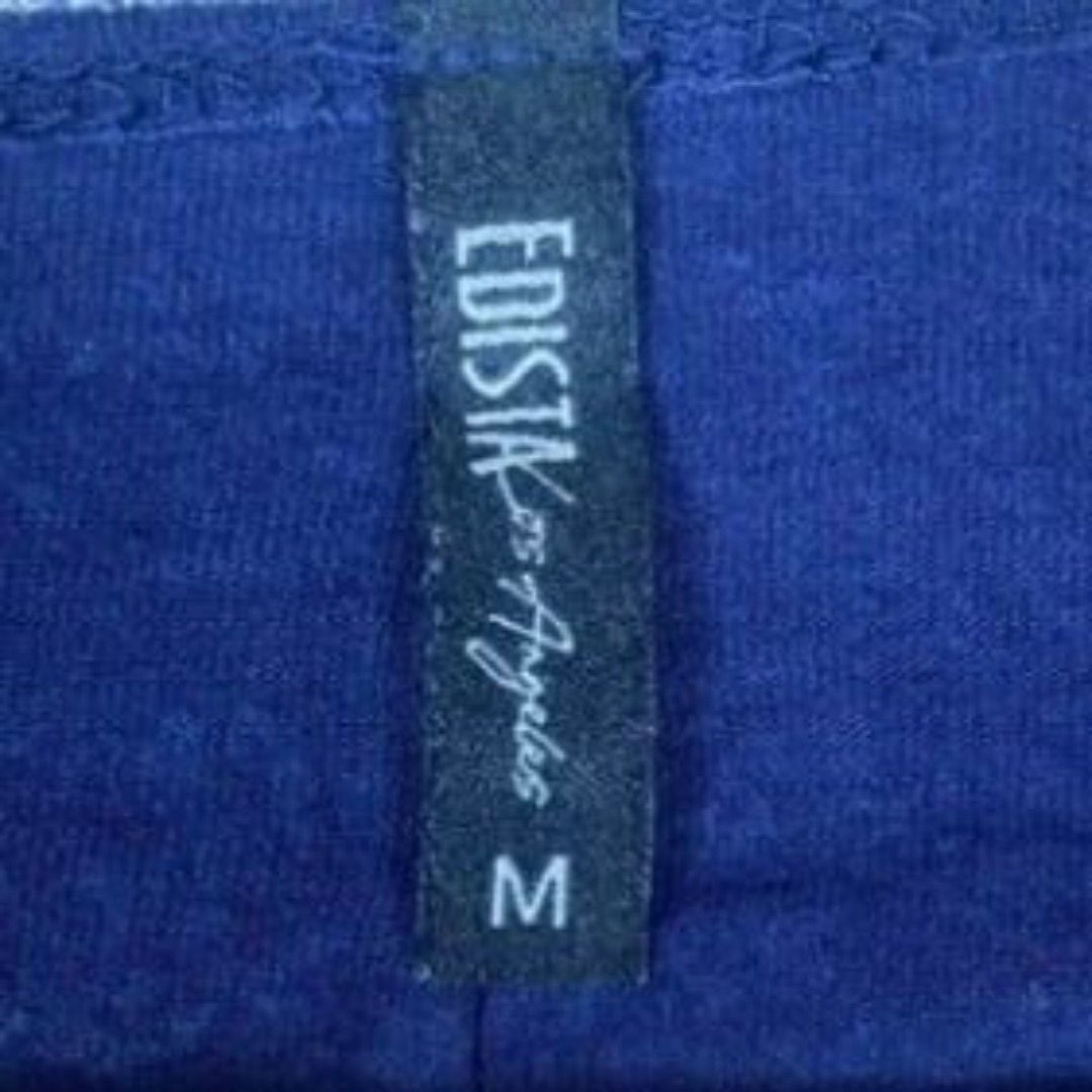 Edista Los Angeles Women Top Polka Dot V Neck Cap Sleeve Medium 3