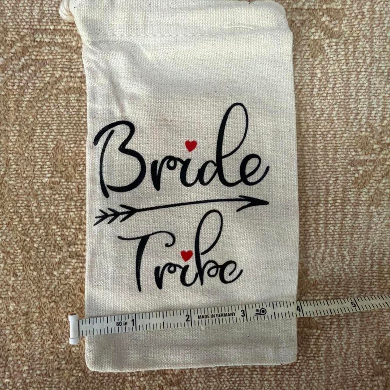Bride Tribe Cotton Drawstring Favor Bags Set of 5 3