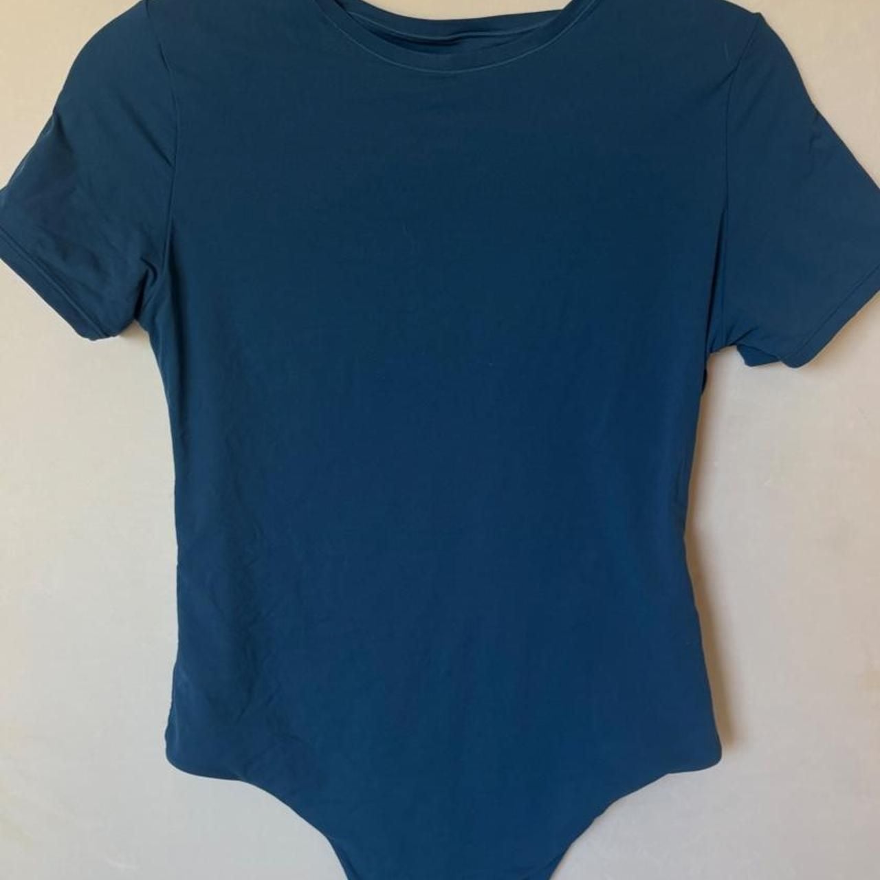Aritzia Babaton Contour Short Sleeve Bodysuit Dark Teal Size S M 2