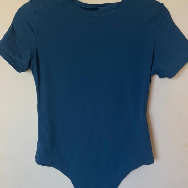 Aritzia Babaton Contour Short Sleeve Bodysuit Dark Teal Size S M