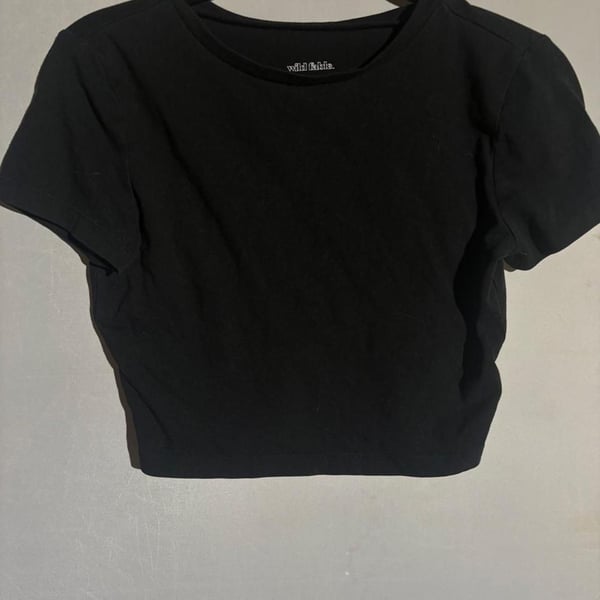 Wild Fable Black Crop Top T-Shirt