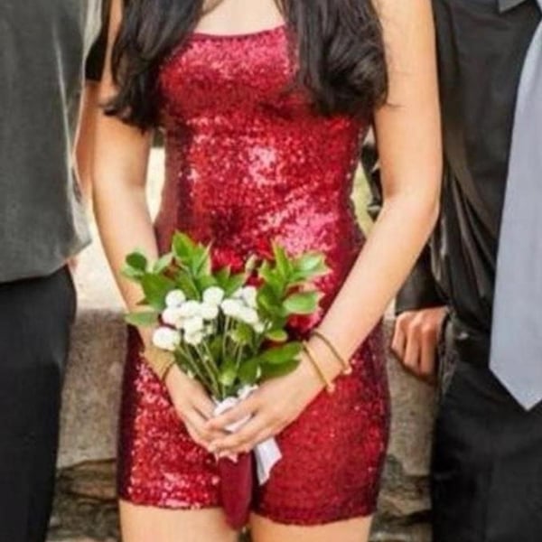 B. Darlin Red Sequin Mini Dress Size 3/4