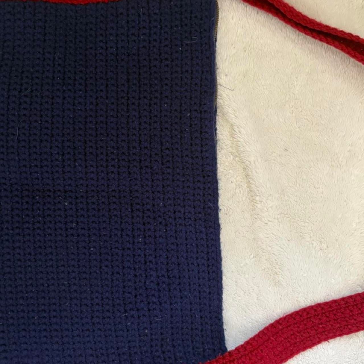 Handmade Crochet Music Note Shoulder Bag Purse Navy Blue Red 4