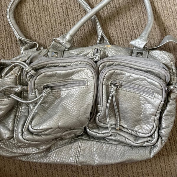 Icing Metallic Silver Shoulder Bag Handbag