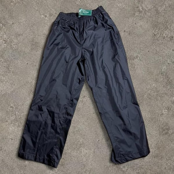 L.L.Bean Trail Model Rain Pants Black Size 6X-7 NWT