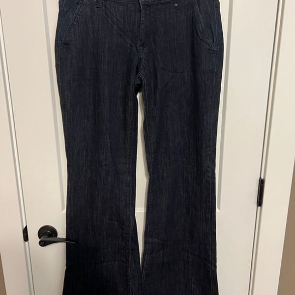 Dark Blue Women's wide leg trouser Jeans- 10 long