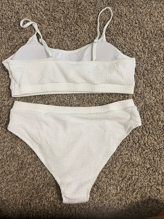 NWT- Cupshe White Ribbed High-Waist Bikini Set - Women Swim 5