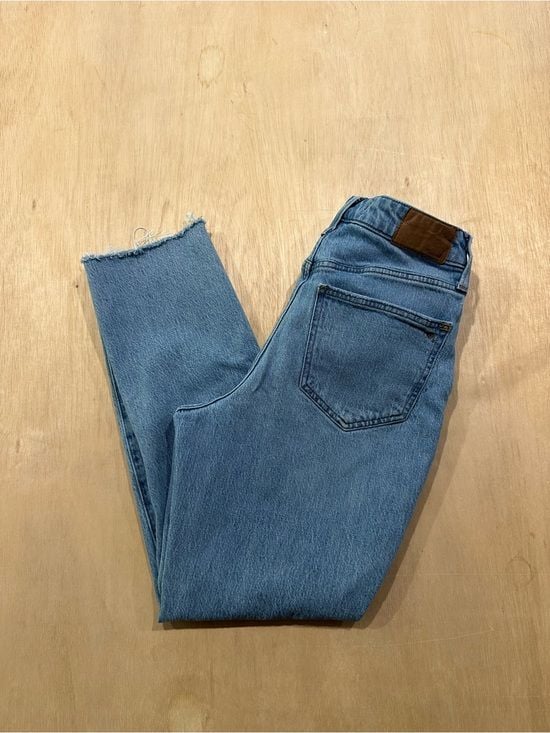 Madewell High-Rise Frayed Hem Light Blue Jeans 2