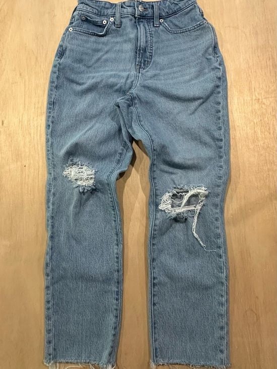 Madewell High-Rise Frayed Hem Light Blue Jeans 3