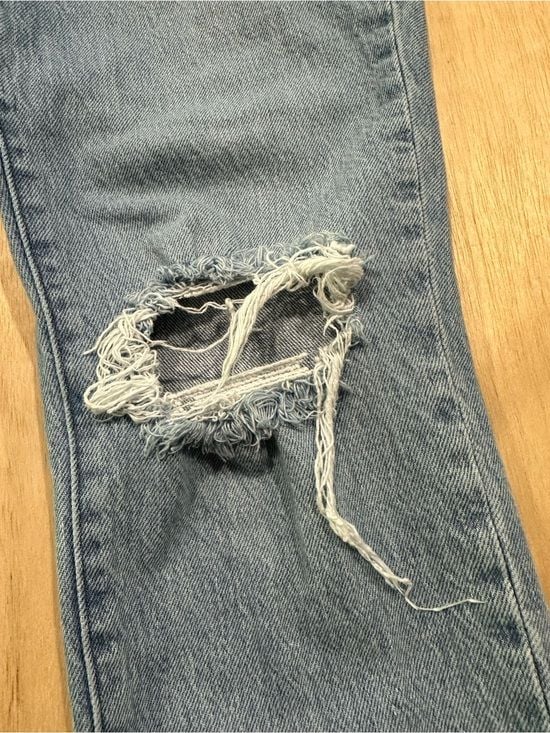Madewell High-Rise Frayed Hem Light Blue Jeans 9
