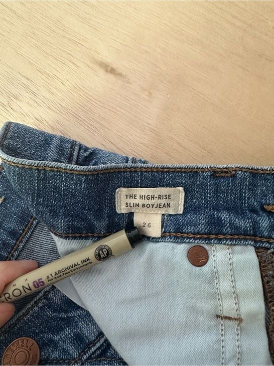 Madewell The High-Rise Slim Boyjean in Moorland Wash Size 26 4