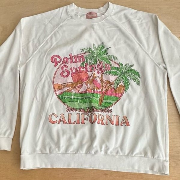 Show Me Your Mumu palm Springs white crewneck sweatshirt