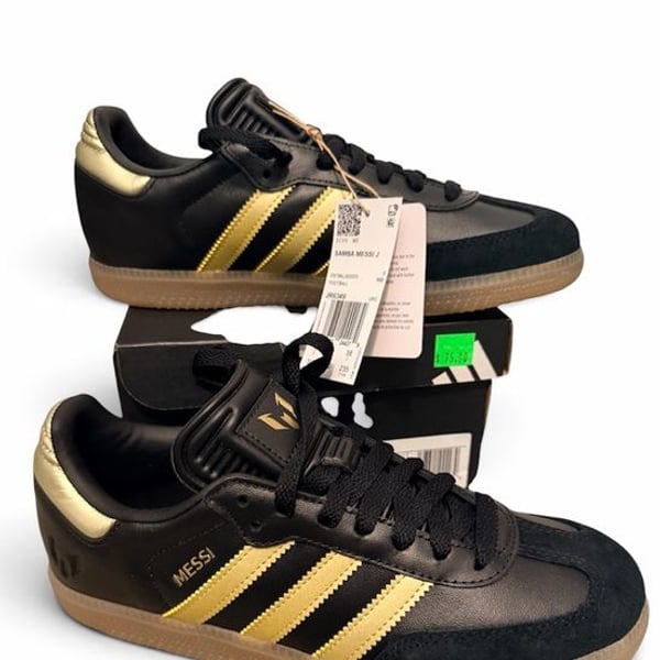 NEW Adidas Samba Lionel Messi Black and Gold  5.5Y, 7 Women FIBA SOCCER FOOTBALL