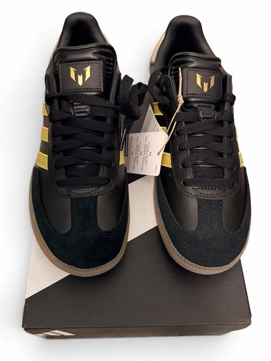 NEW Adidas Samba Lionel Messi Black and Gold 5.5Y, 7 Women FIBA SOCCER FOOTBALL 3