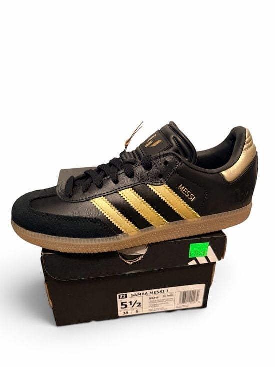 NEW Adidas Samba Lionel Messi Black and Gold 5.5Y, 7 Women FIBA SOCCER FOOTBALL 4