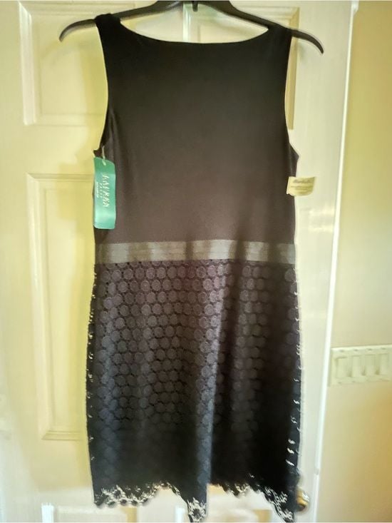 Lauren Ralph Lauren navy blue Sleeveless Lace-Hem Shift Dress 5