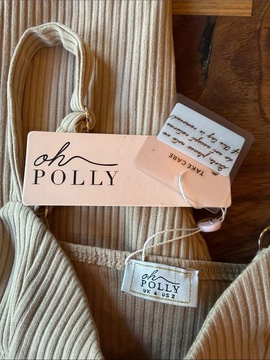 NWT Oh Polly “perfectly suited” 2 piece set rib underwire crop and pants size 2 5