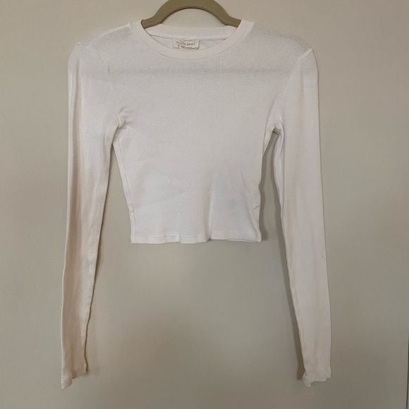 Aritzia Azure Skies Ribbed Cropped Long Sleeve 2