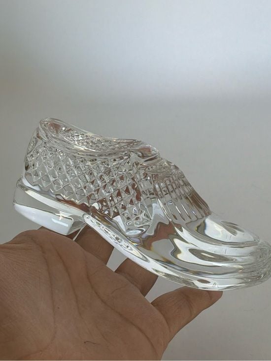 Waterford Crystal Golf Shoe Figurine Paperweight Clear Cut Crystal Collectible 8