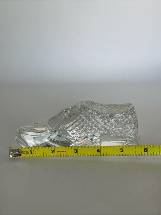 Waterford Crystal Golf Shoe Figurine Paperweight Clear Cut Crystal Collectible 9