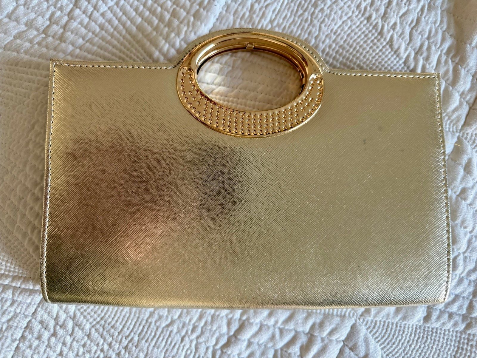 Gold Rhinestone Crystal Evening Bag Clutch with Chain Strap 4