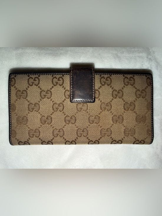 Vintage Gucci GC canvas web bow continental wallet 3