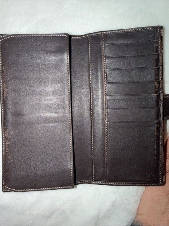 Vintage Gucci GC canvas web bow continental wallet 7
