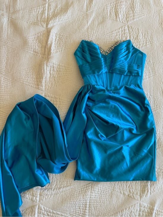 Satin Mini Dress with Sash 3
