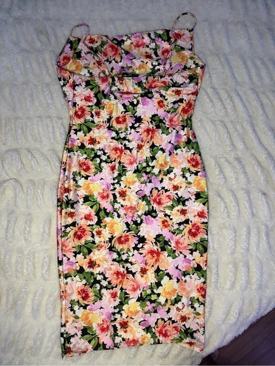 Floral Cowl Neck Midi Dress 4
