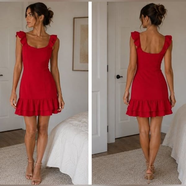 Milly Scarlet Ruffle Mini Dress