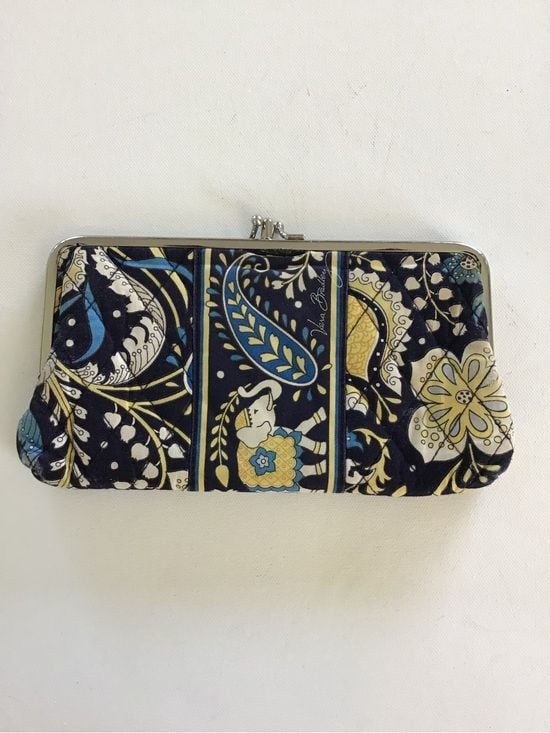 Vera Bradley Navy Blue Floral Kiss-Lock Clutch 2