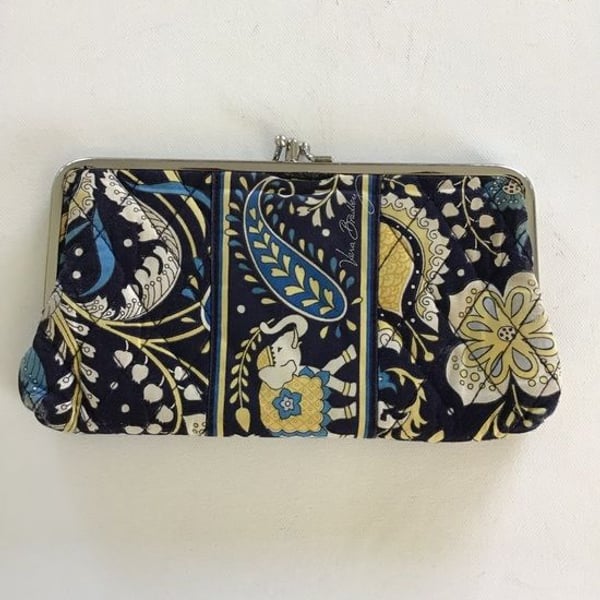 Vera Bradley Navy Blue Floral Kiss-Lock Clutch