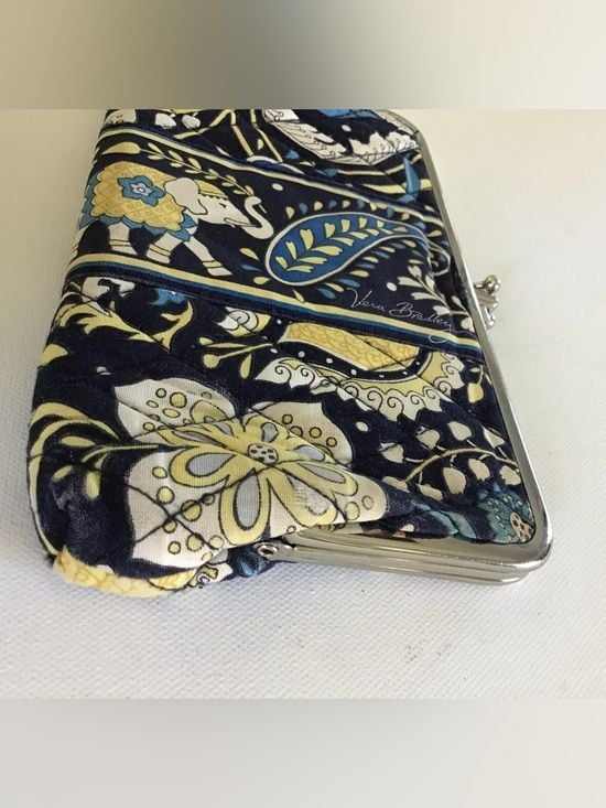 Vera Bradley Navy Blue Floral Kiss-Lock Clutch 3