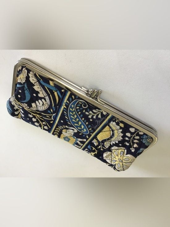 Vera Bradley Navy Blue Floral Kiss-Lock Clutch 4