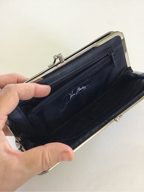 Vera Bradley Navy Blue Floral Kiss-Lock Clutch 5
