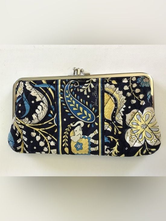 Vera Bradley Navy Blue Floral Kiss-Lock Clutch 7