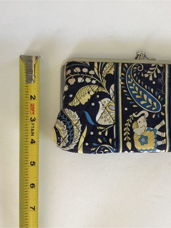 Vera Bradley Navy Blue Floral Kiss-Lock Clutch 9