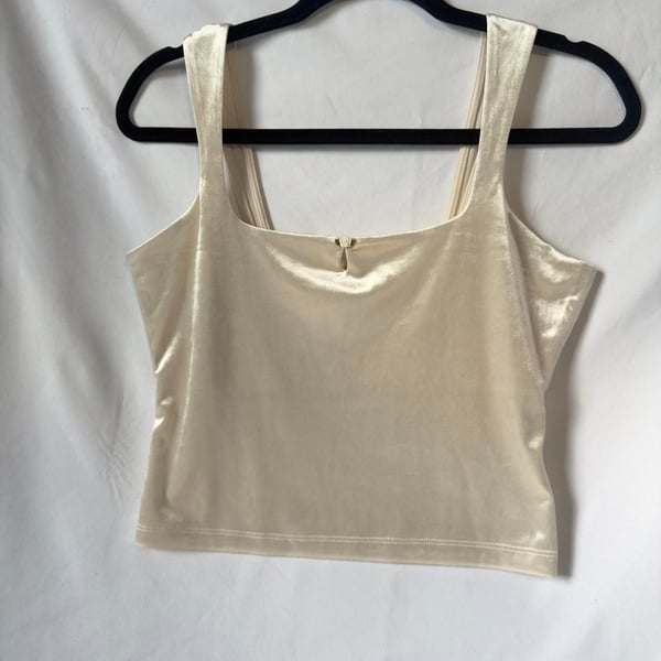 Wild Fable Cream Velvet Tank Top Size S