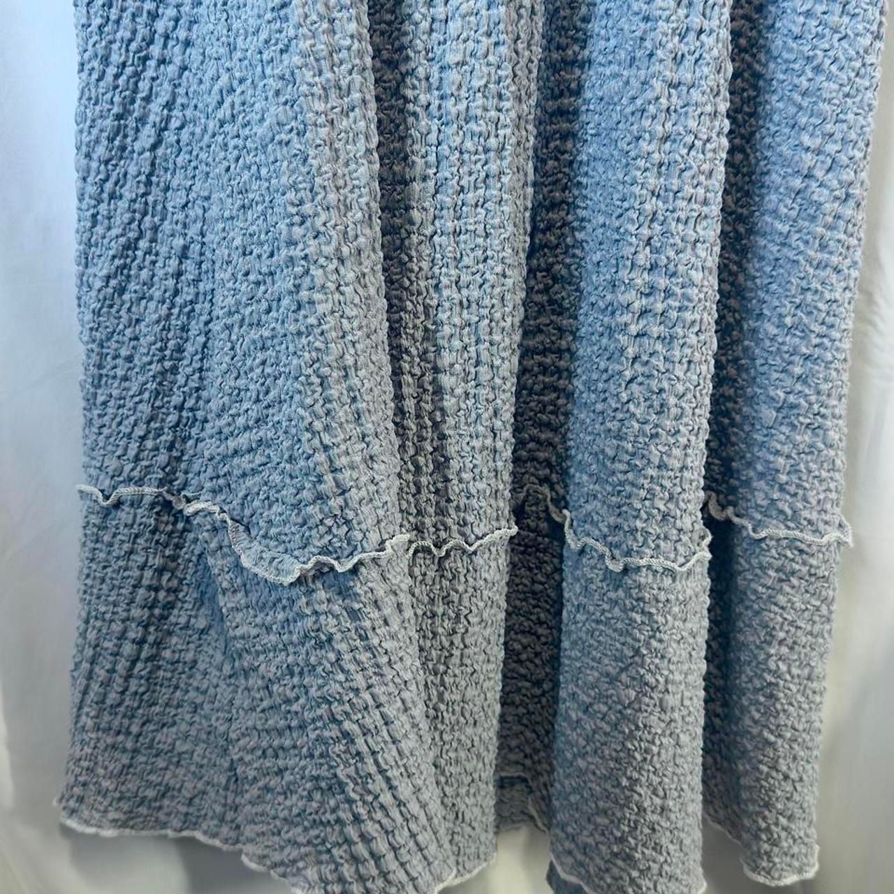 See You Monday Blue Ruffle Maxi Dress Size M 8