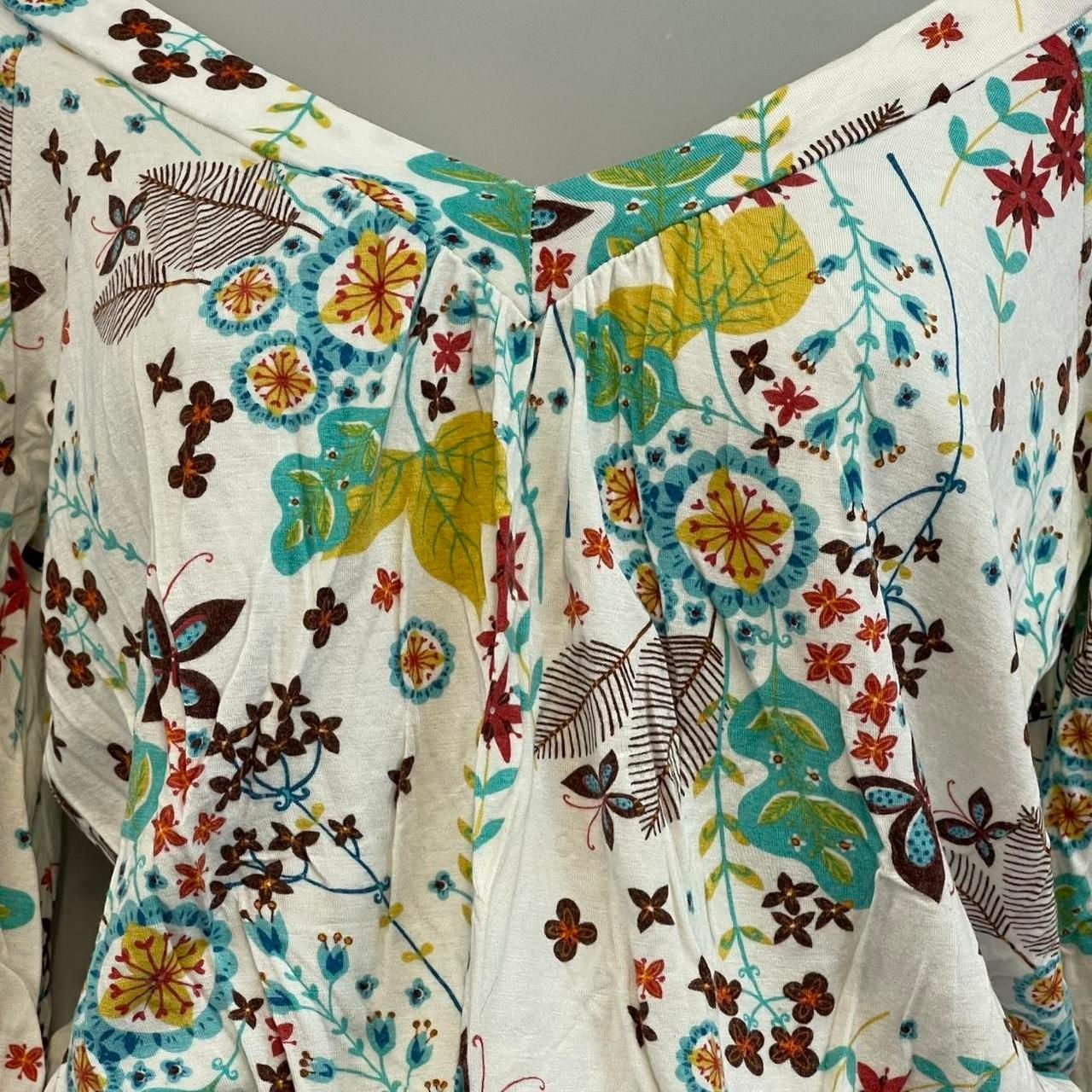Size S Small 4-6 American Rag Off the Shoulder Crop Floral Butterfly Blouse 4
