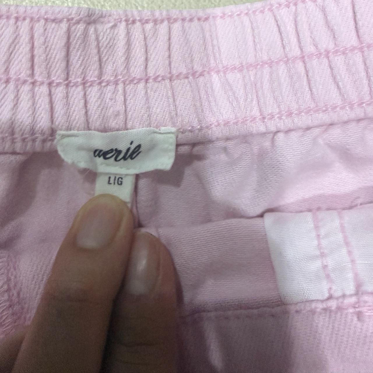 Aerie Pastel Pink Distressed Denim Shorts 6